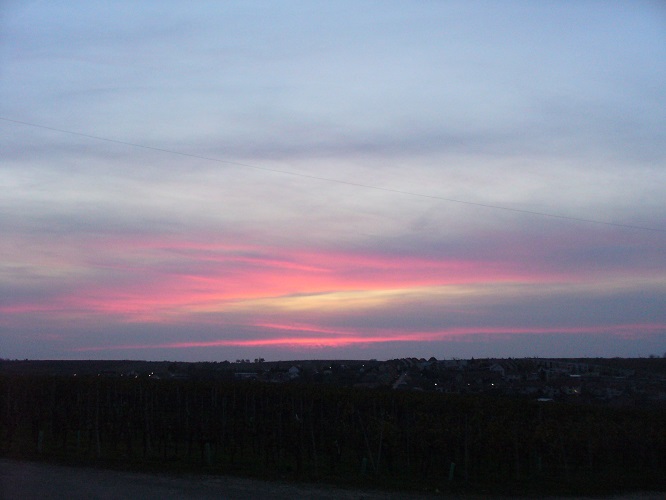 Západ slunce nad Čejkovicemi